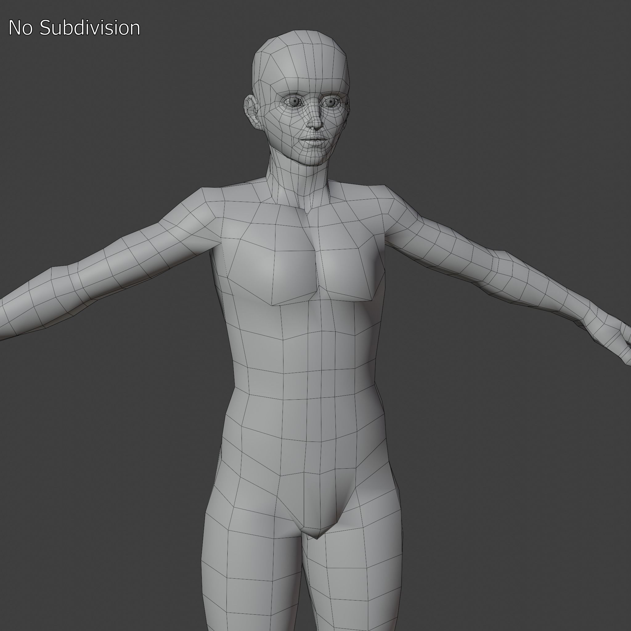 Stylized Humanoid Base Mesh - Male Low-poly 3D model_5