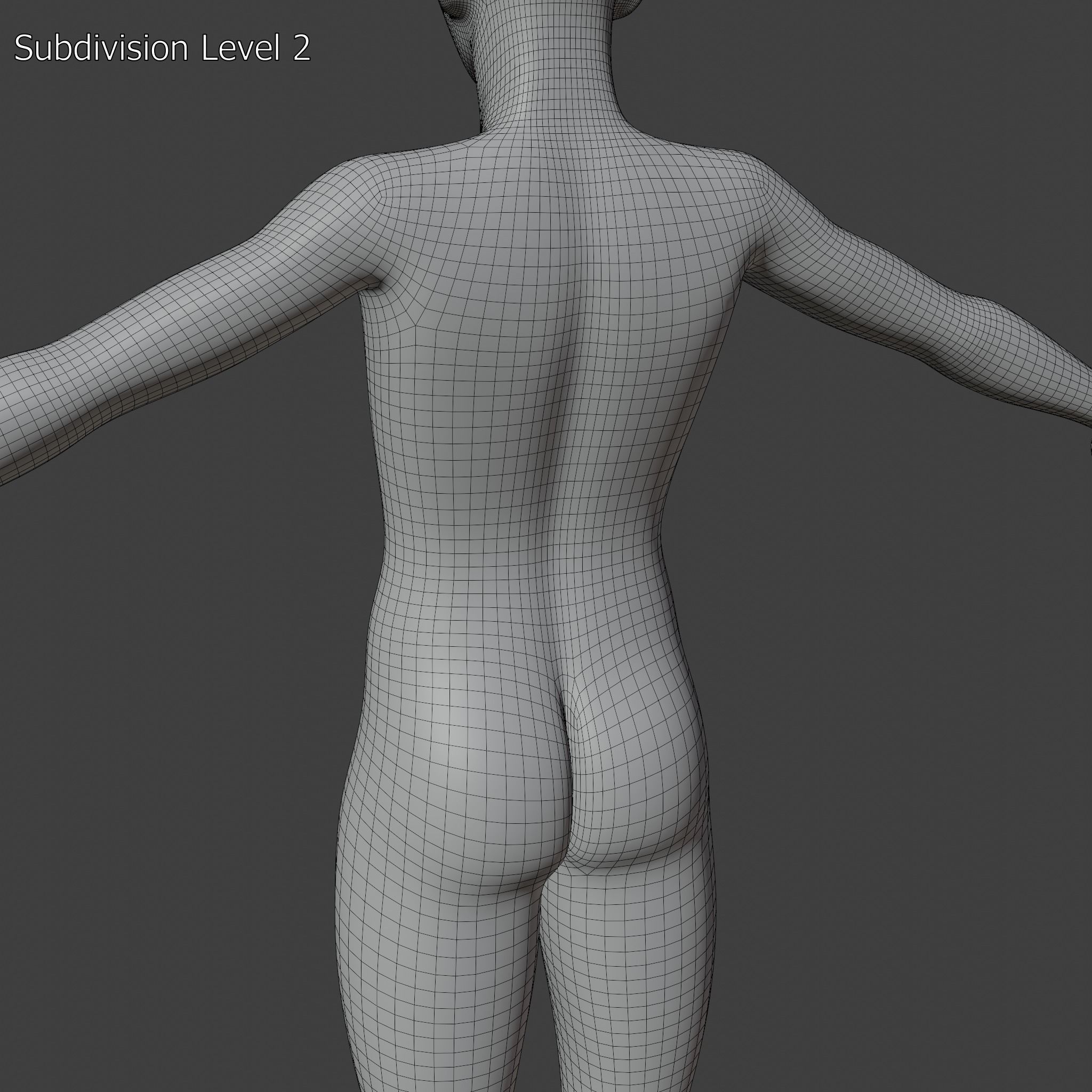 Stylized Humanoid Base Mesh - Male Low-poly 3D model_11