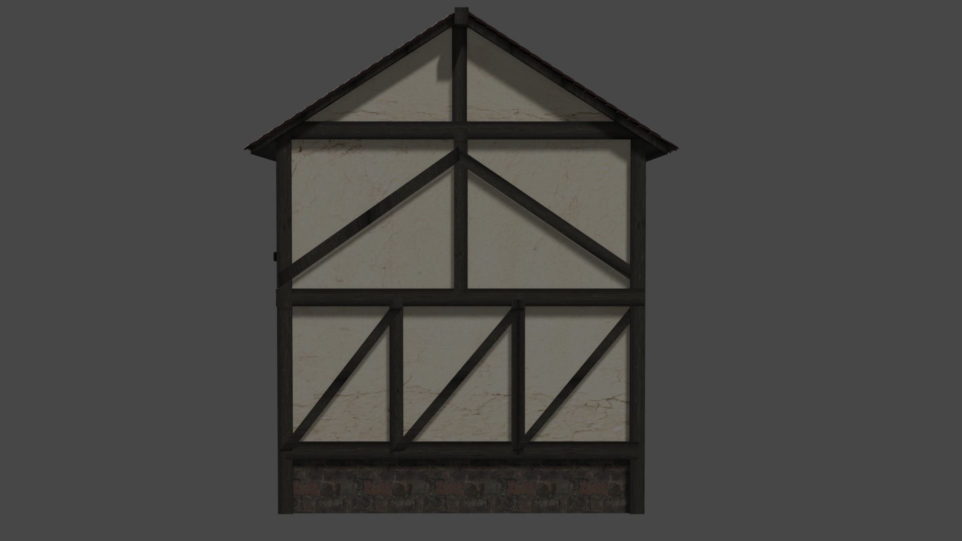 low poly medieval house Low-poly 3D model_6