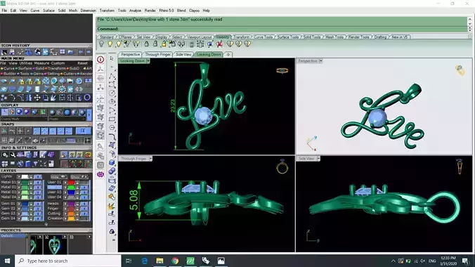 Love pendent 3D print model