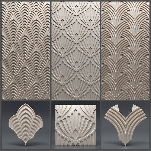 Gypsum 3D panel set 4 3D model