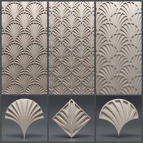 Gypsum 3D panel set 14 3D model