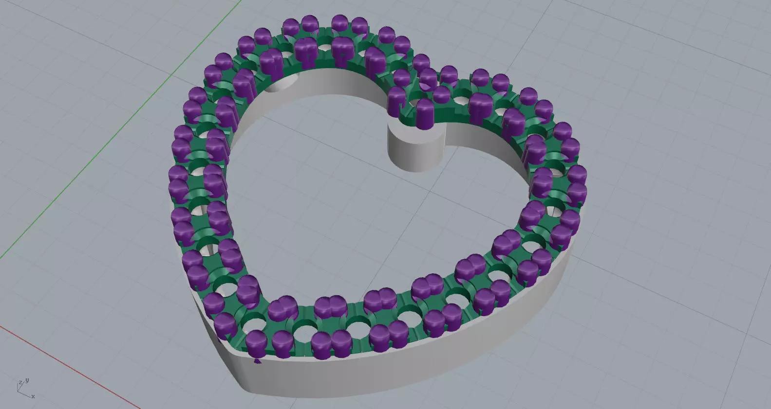 heart2 heart made of beads Free 3D print model