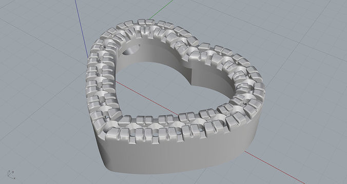 heart 3 shaped ring 3D print model