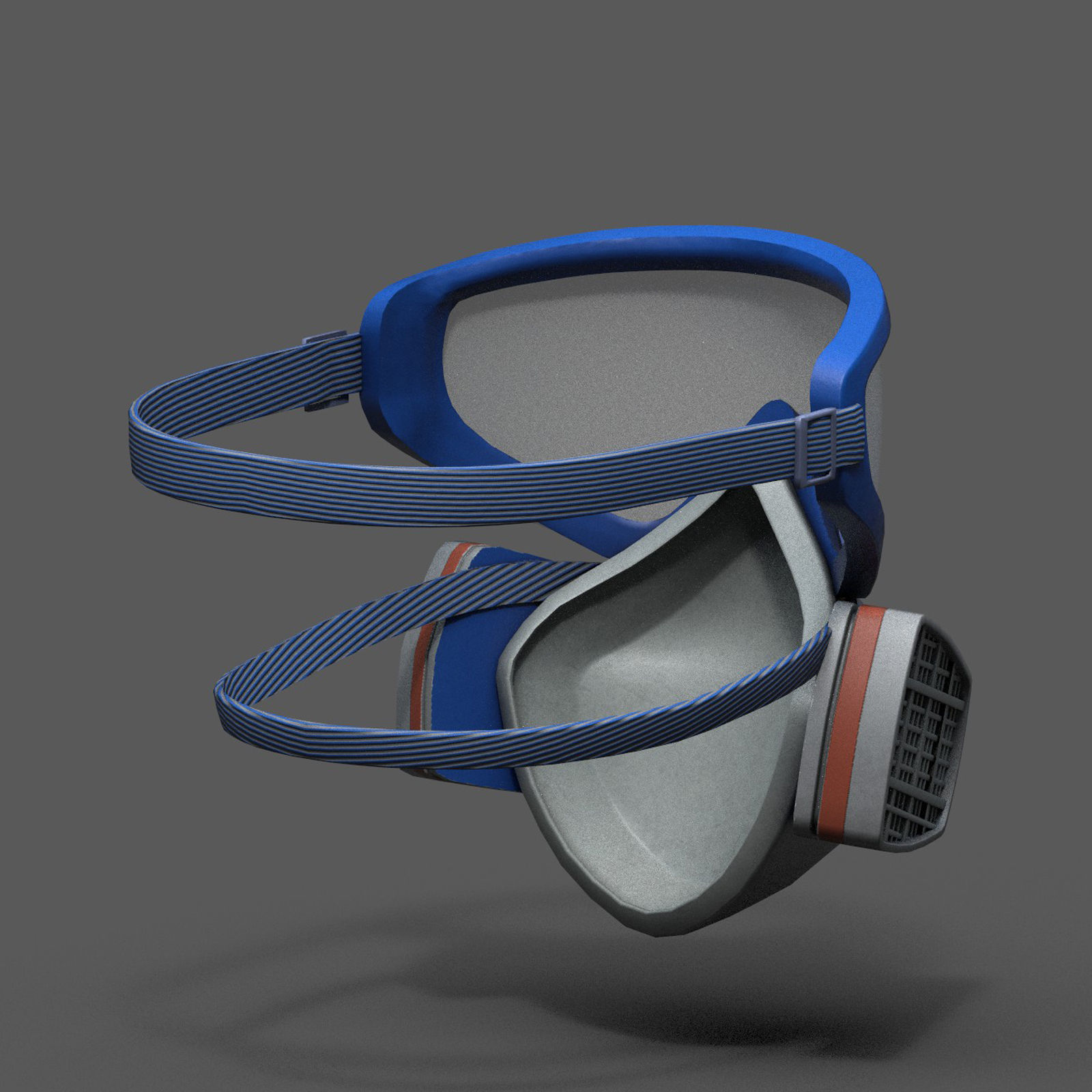 Gas mask helmet 3d safety isolated fantasy  Low-poly 3D model_1