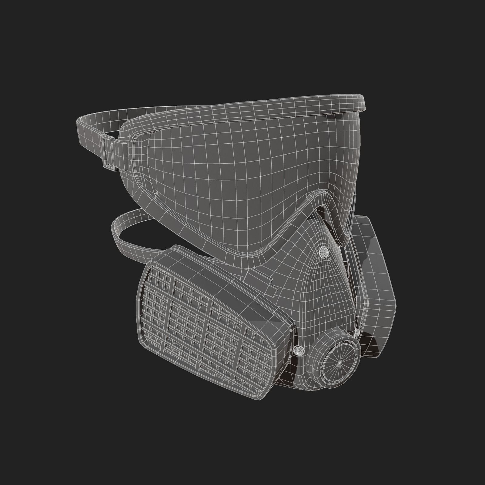 Gas mask helmet 3d safety isolated fantasy  Low-poly 3D model_9