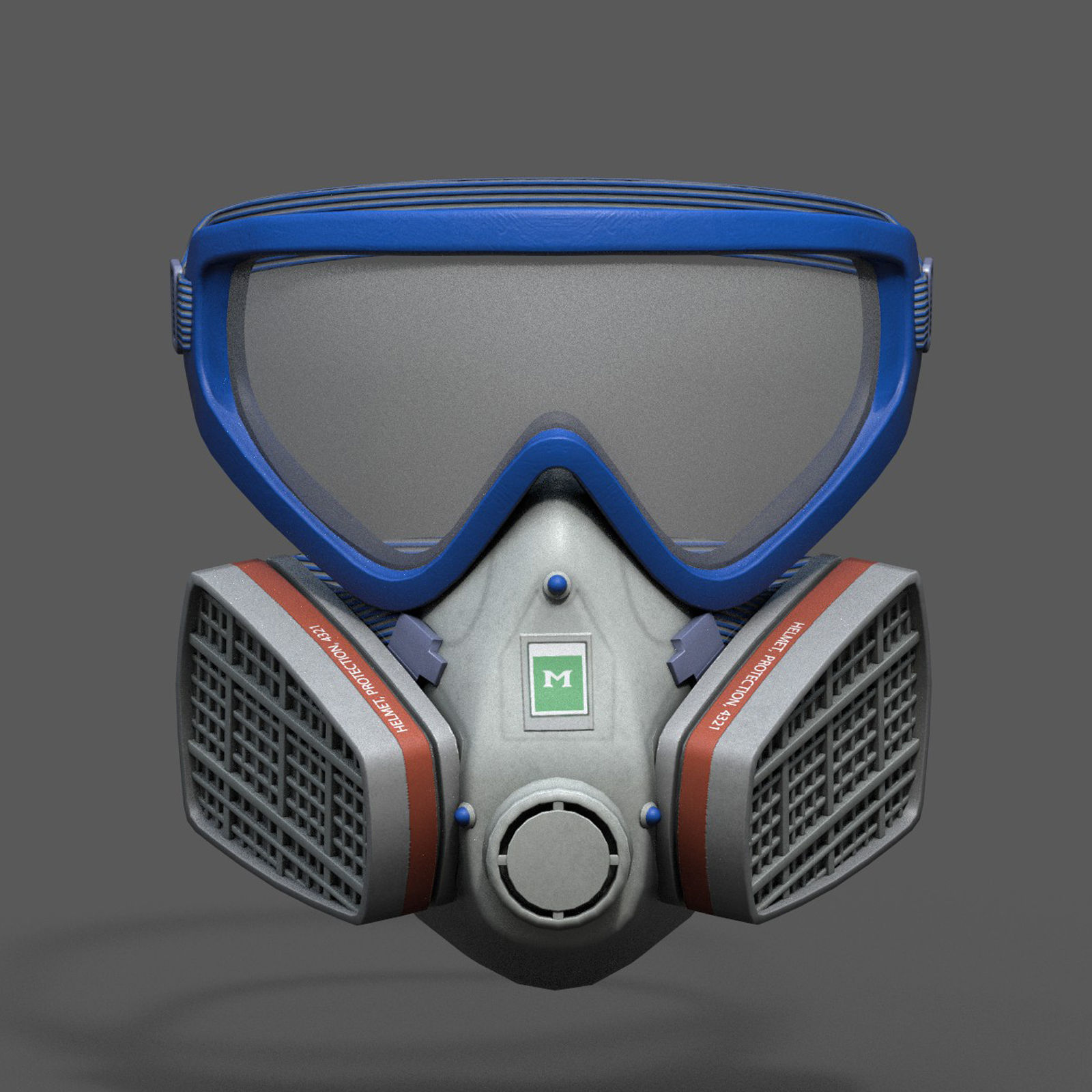 Gas mask helmet 3d safety isolated fantasy  Low-poly 3D model_5