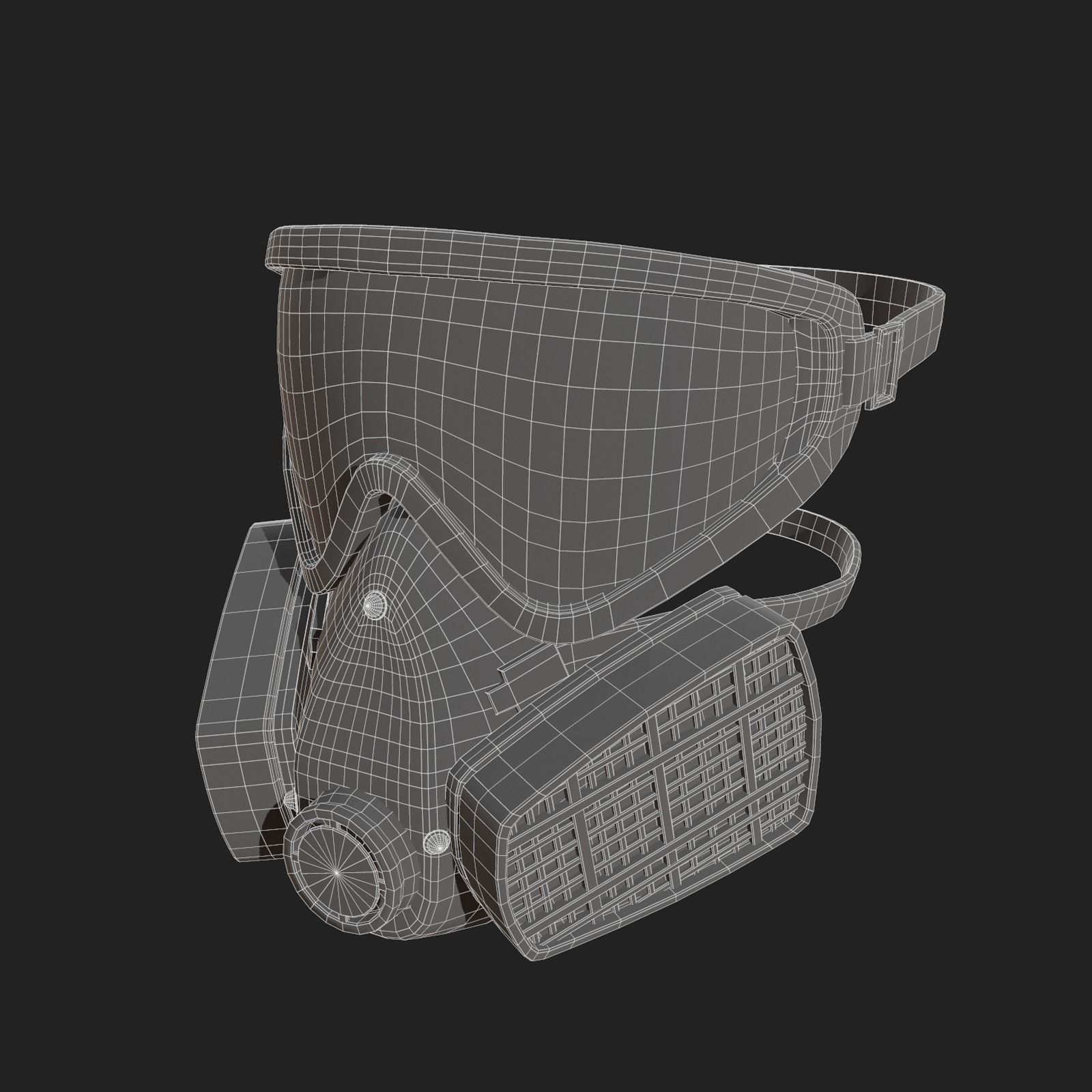 Gas mask helmet 3d safety isolated fantasy  Low-poly 3D model_10