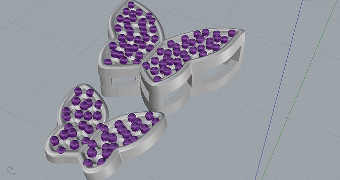 butterfly with crystals 3D print model
