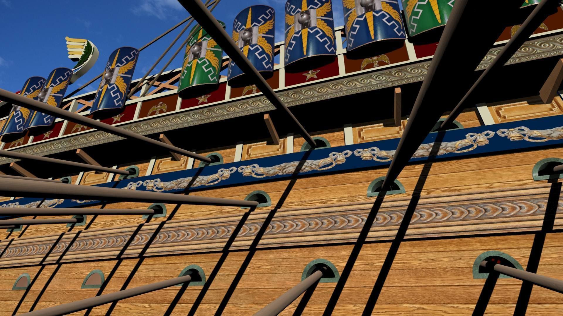 Roman Trireme Battle Ship 3D model_11