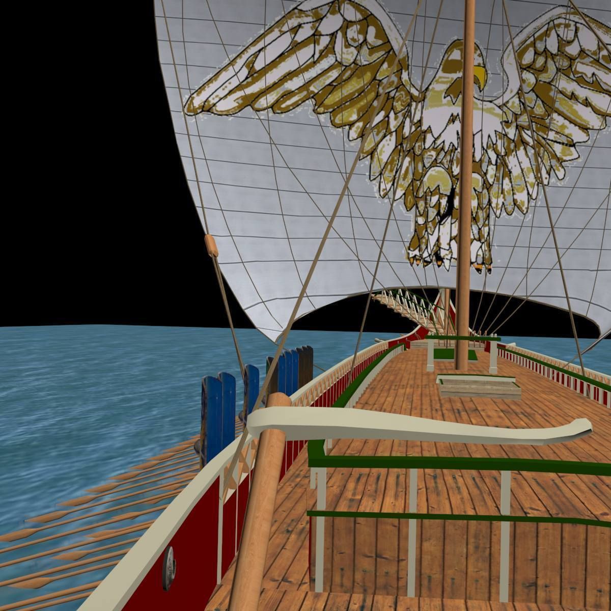 Roman Trireme Battle Ship 3D model_5