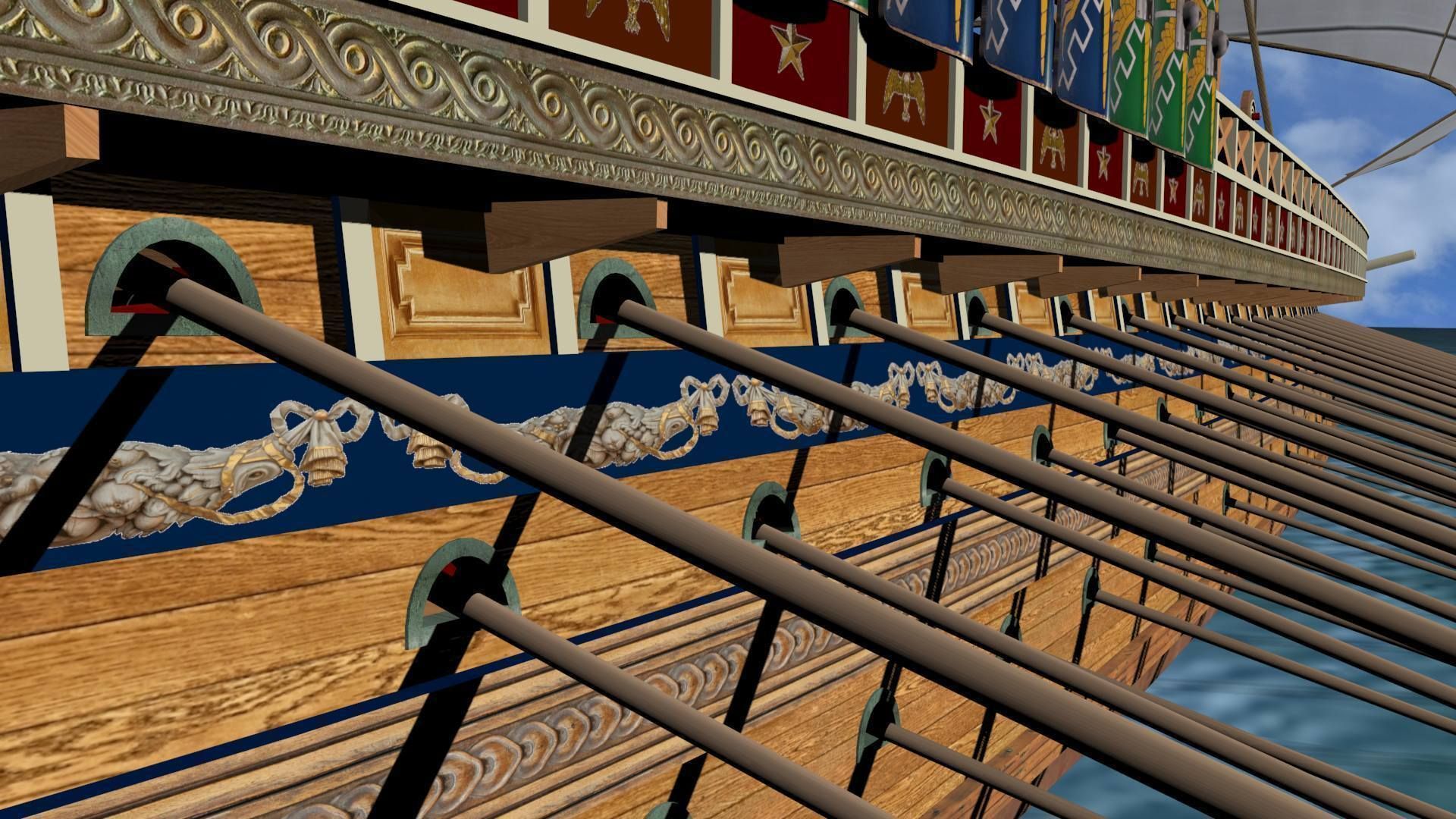 Roman Trireme Battle Ship 3D model_9