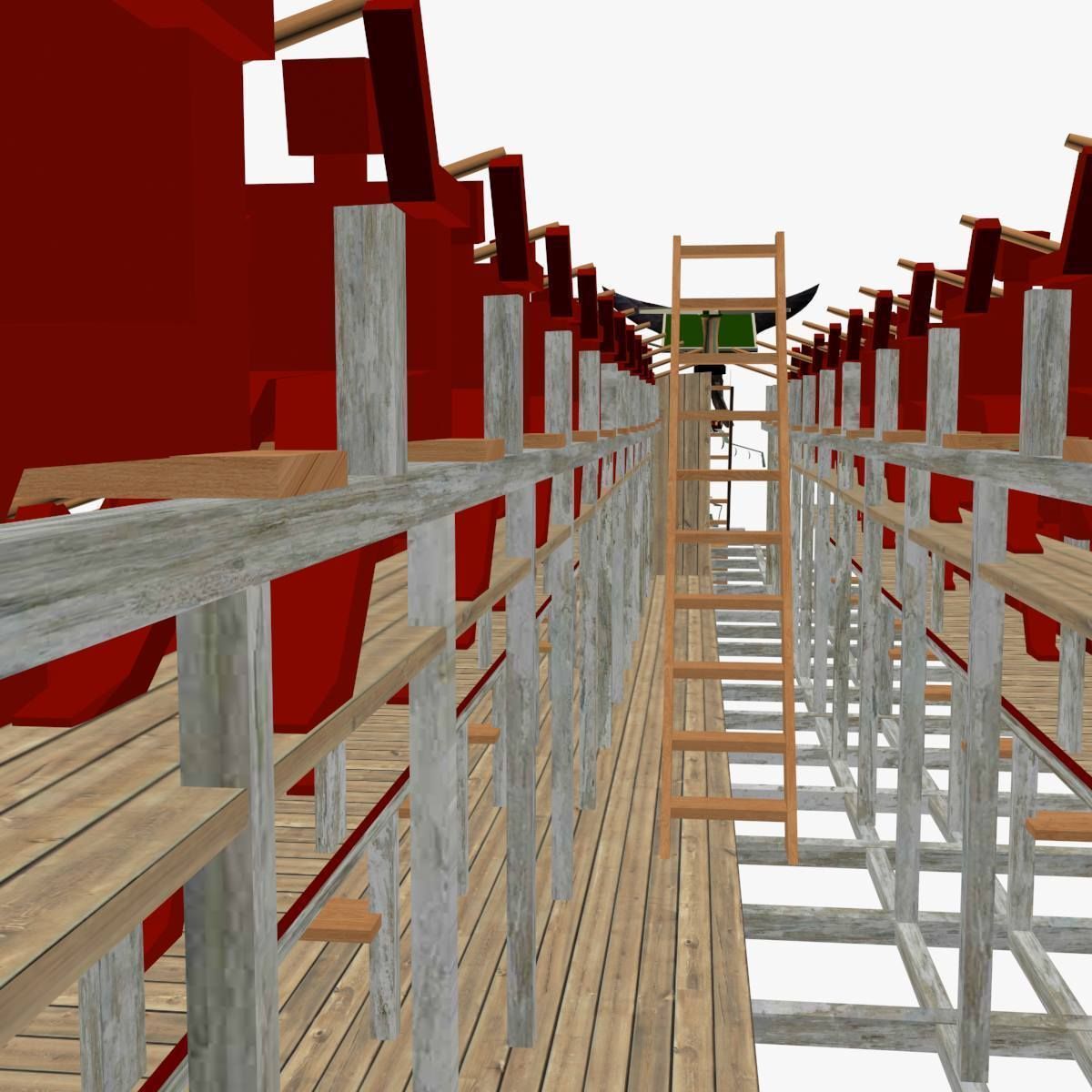 Roman Trireme Battle Ship 3D model_21