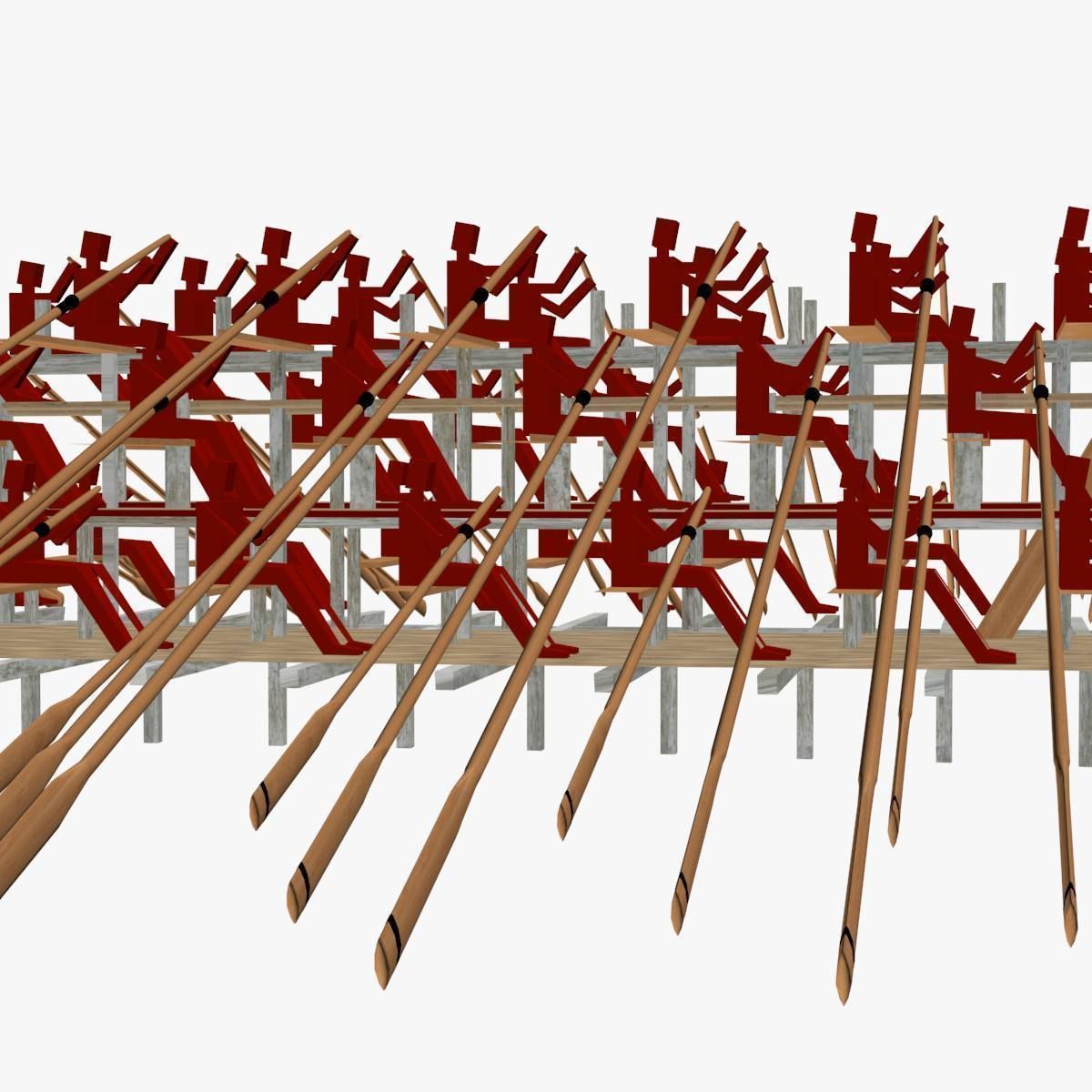 Roman Trireme Battle Ship 3D model_22