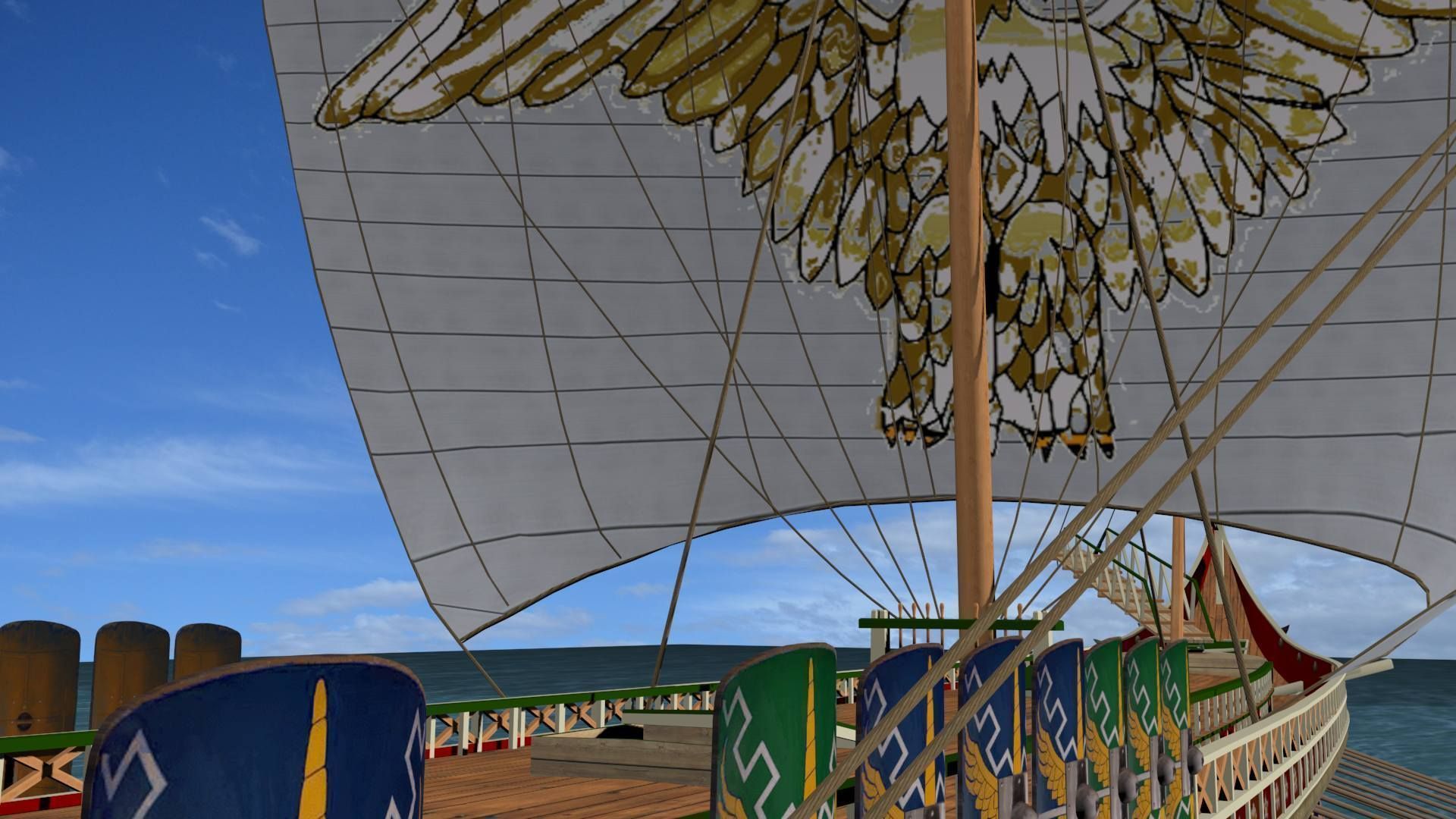 Roman Trireme Battle Ship 3D model_6