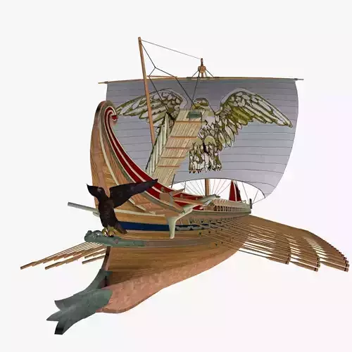 Roman Trireme Battle Ship 3D model