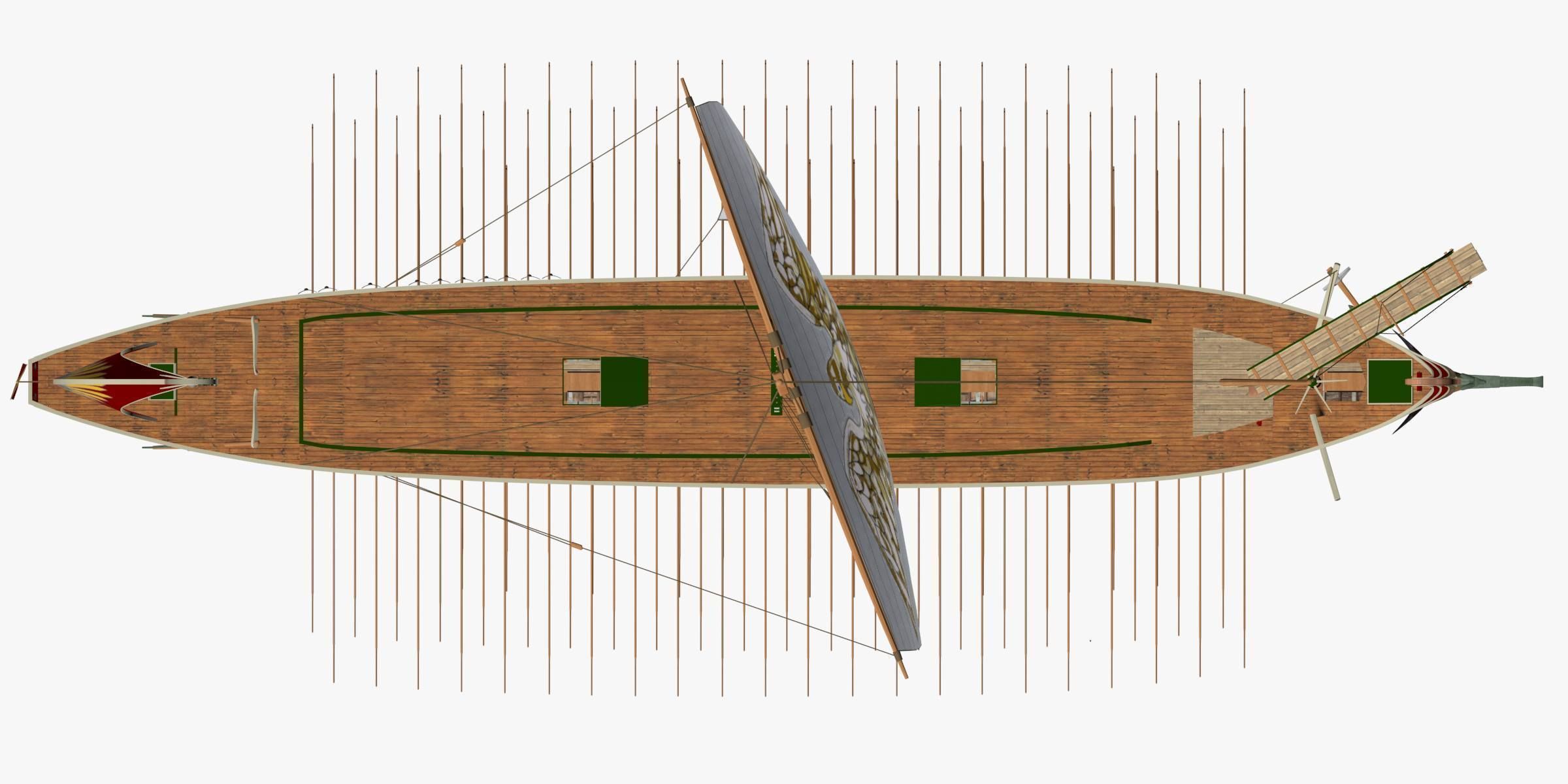 Roman Trireme Battle Ship 3D model_30