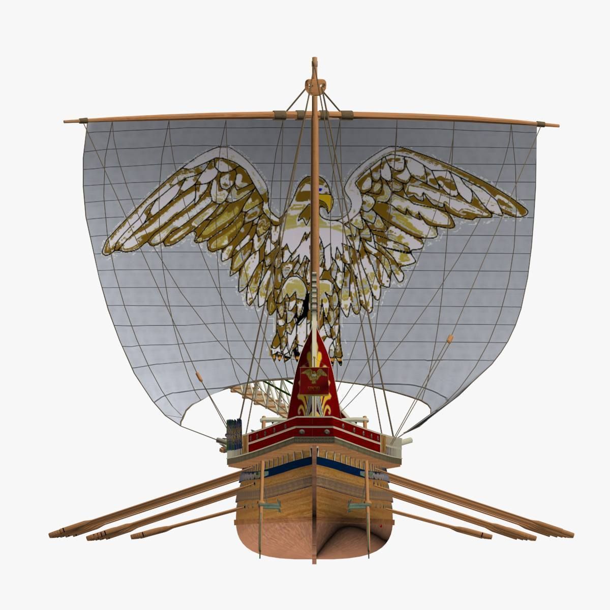 Roman Trireme Battle Ship 3D model_33