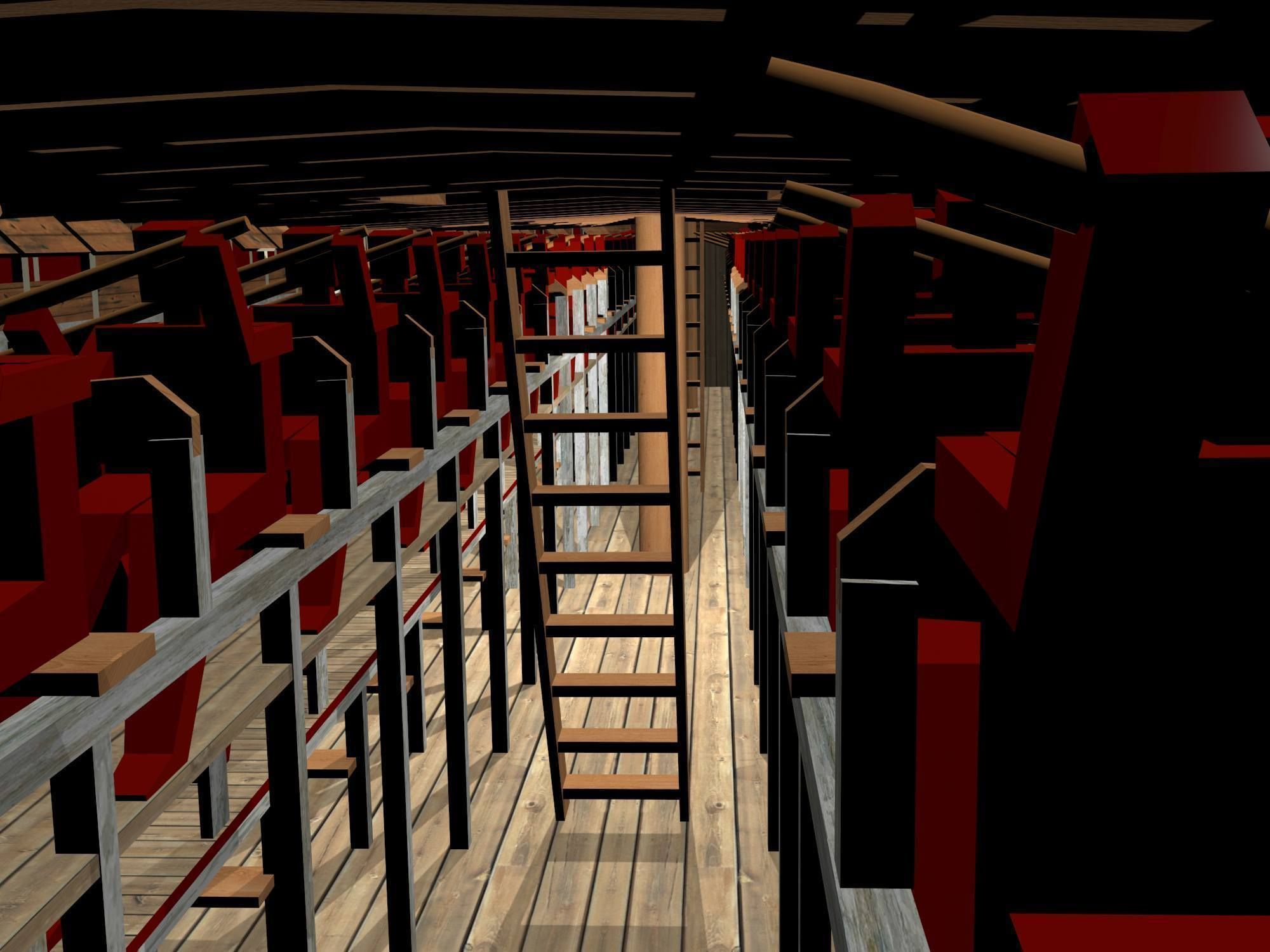 Roman Trireme Battle Ship 3D model_50