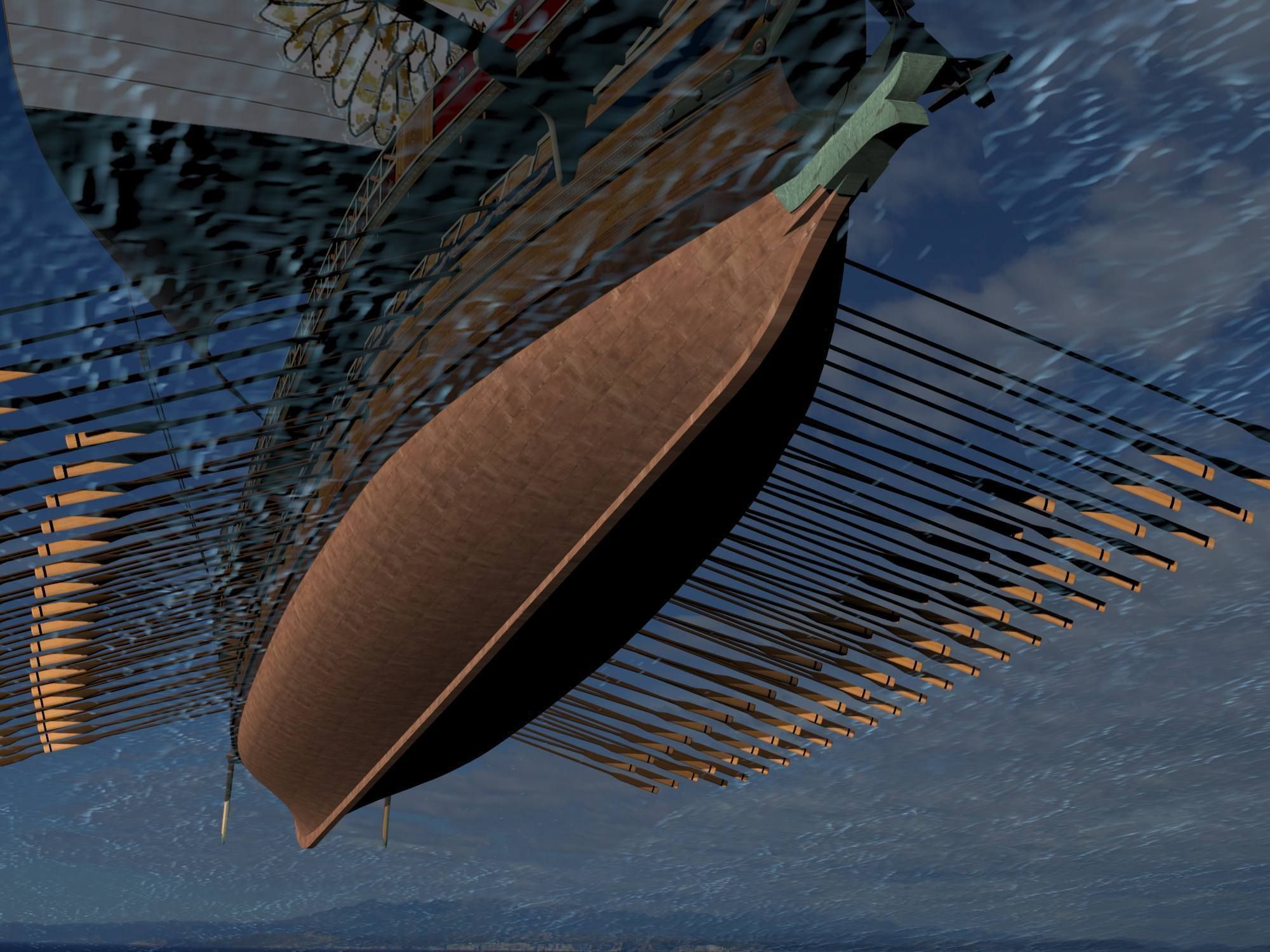 Roman Trireme Battle Ship 3D model_25