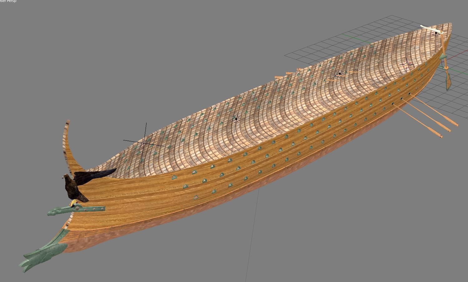 Roman Trireme Battle Ship 3D model_39