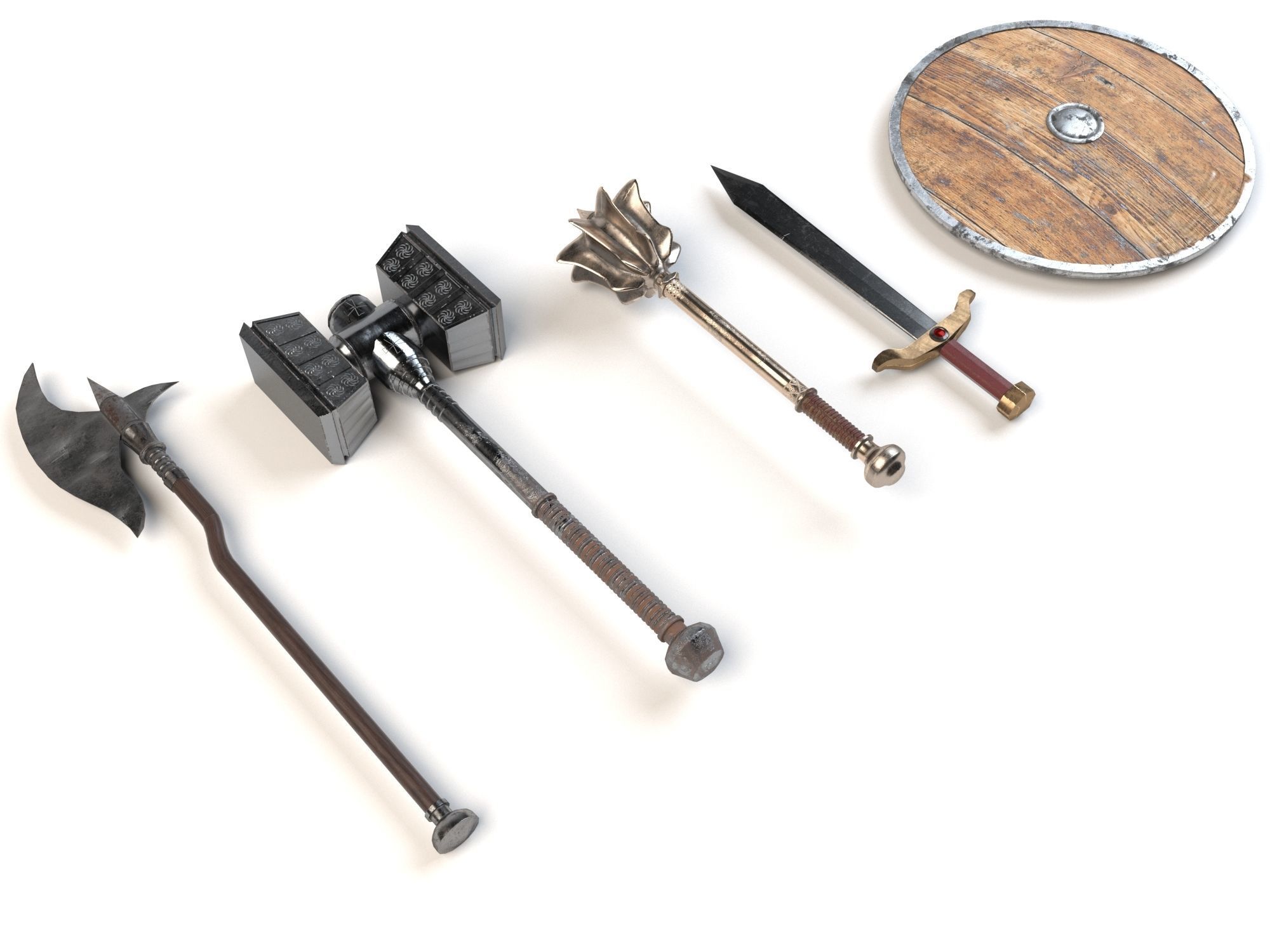 Medieval weapon pack 3D model_1