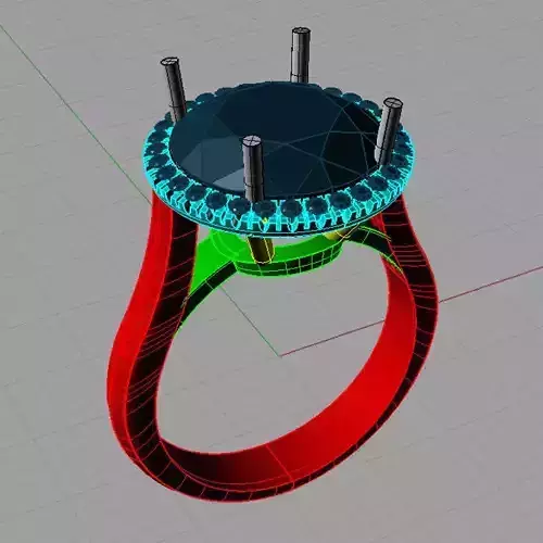 Round Cut Single Halo Diamond Engagement Ring