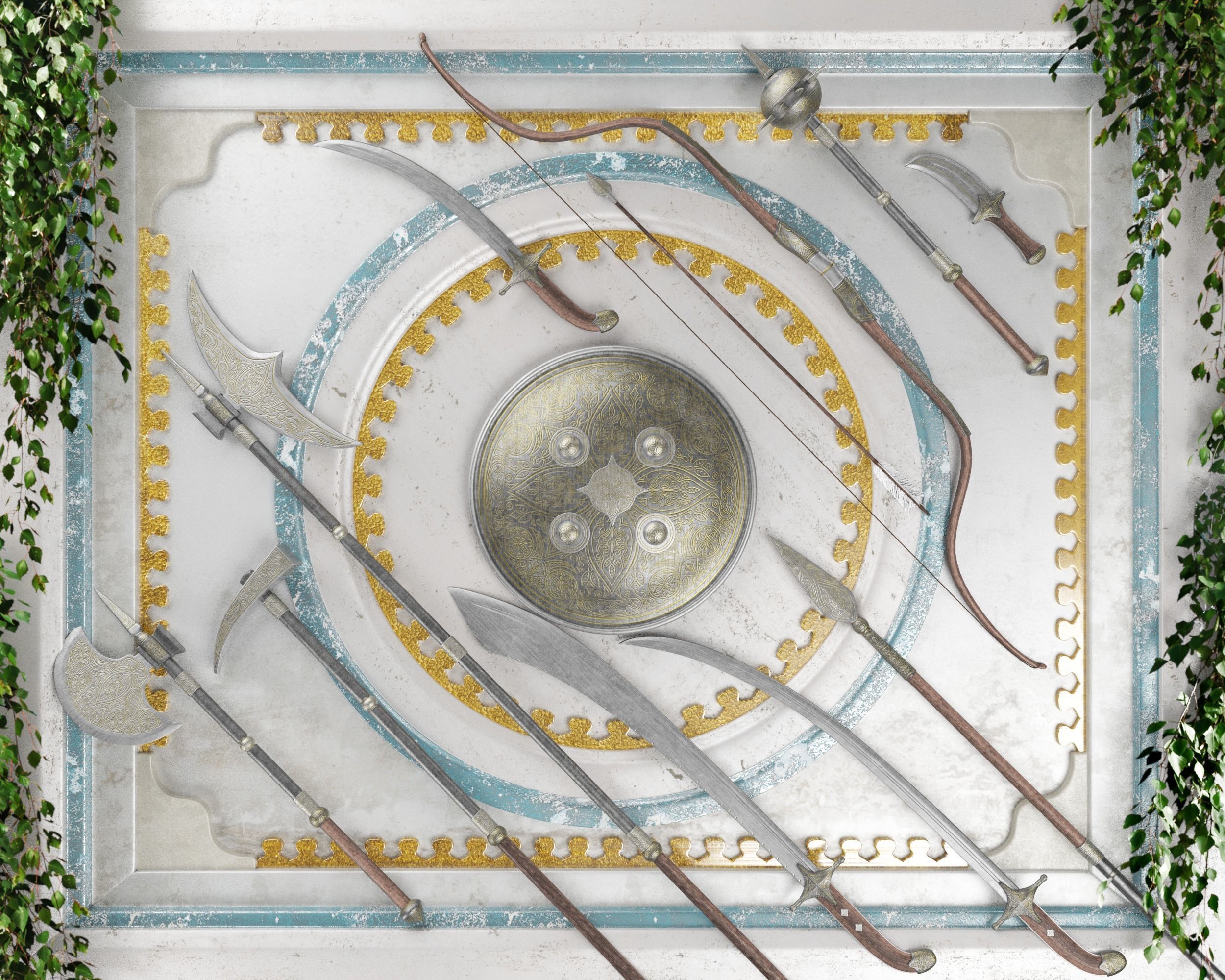 Ancient Collection Indo Persian Weapons Set _57