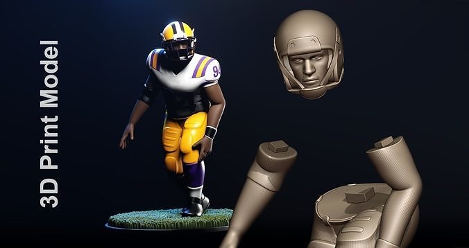 Football Player Figurine 2-Point Stance 3D print model