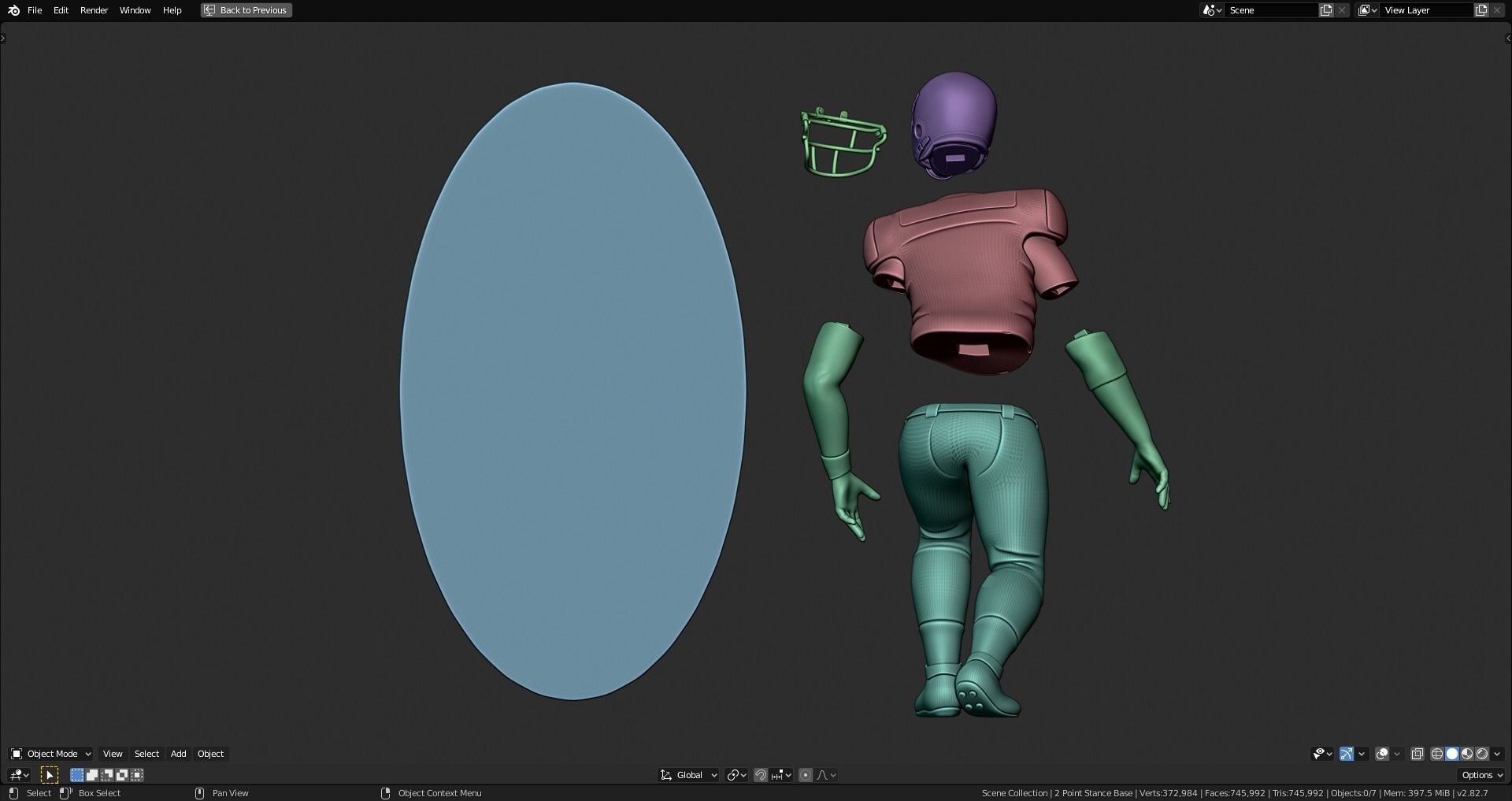 Football Player Figurine 2-Point Stance 3D print model_6