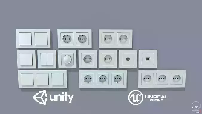 Electrical Switches and Outlets Low-poly 3D model