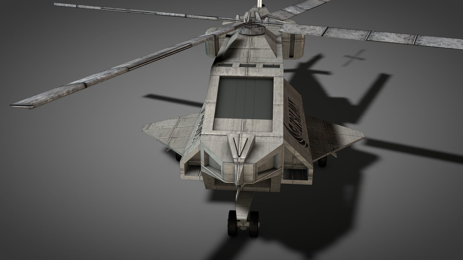 Aerodynamic Animated Helicopter Low-poly 3D model_9