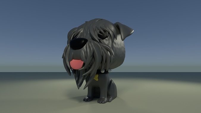  Custom Pop Giant Schnauzer Black with Collar 3D Print Model 3D print model