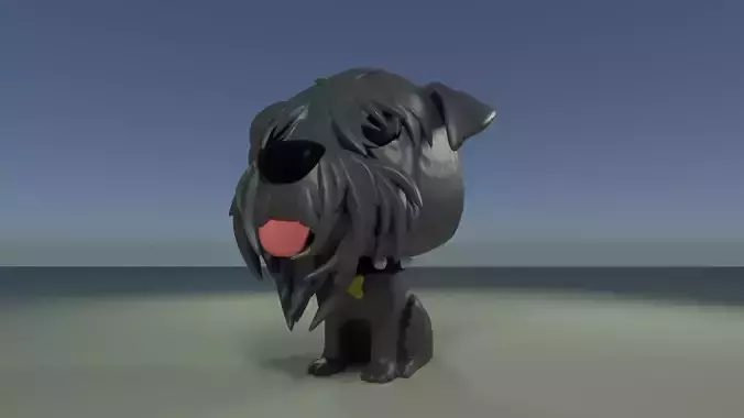  Custom Pop Giant Schnauzer Black with Collar 3D Print Model 3D print model