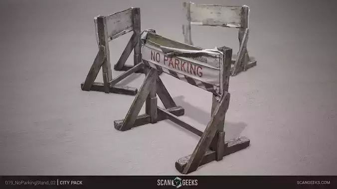NoParkingStand 02 - Photogrammetry Asset 3D PhotoScan Low-poly 3D model