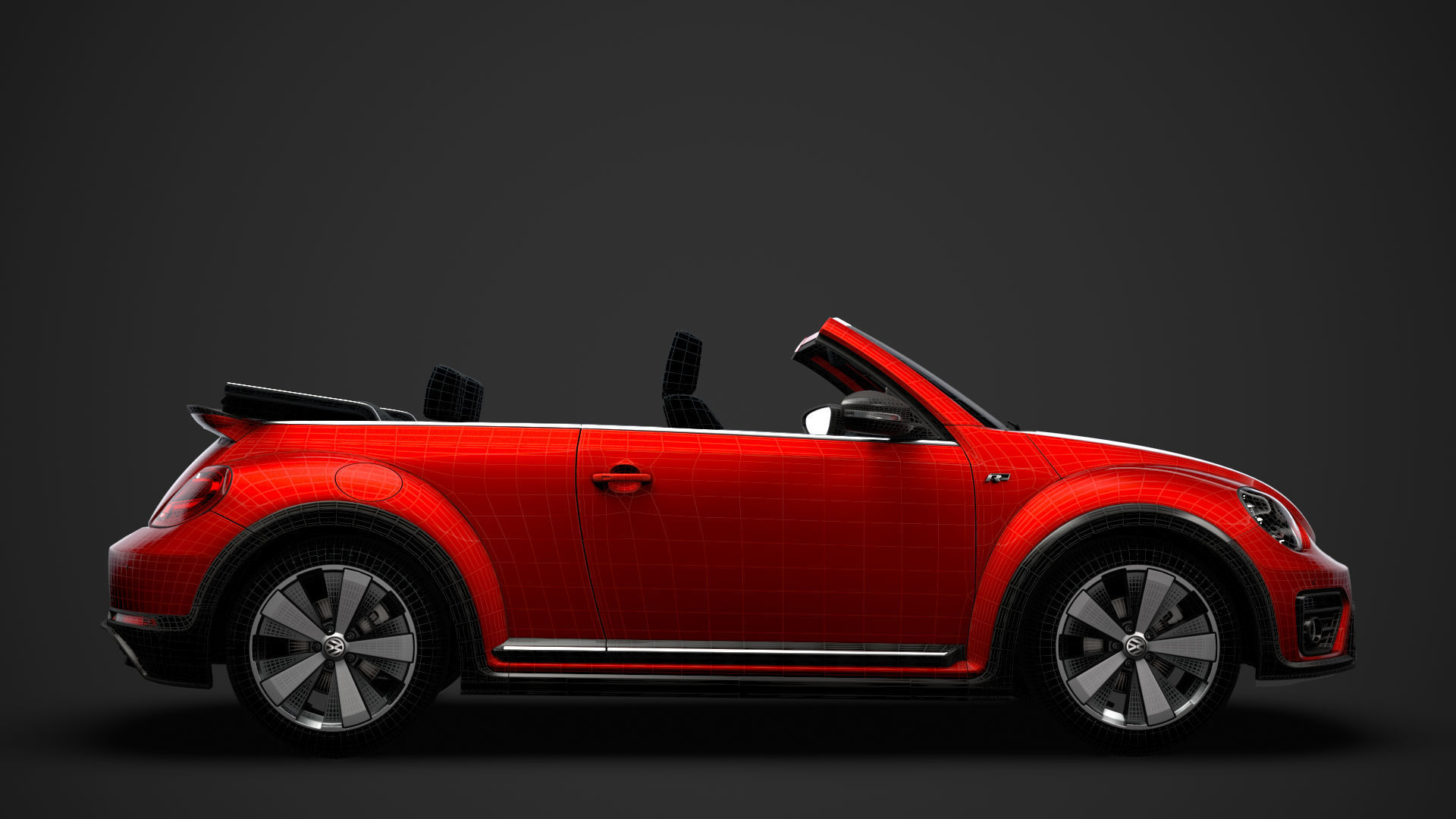VW Beetle R LIne Convertible 2020 3D model_29