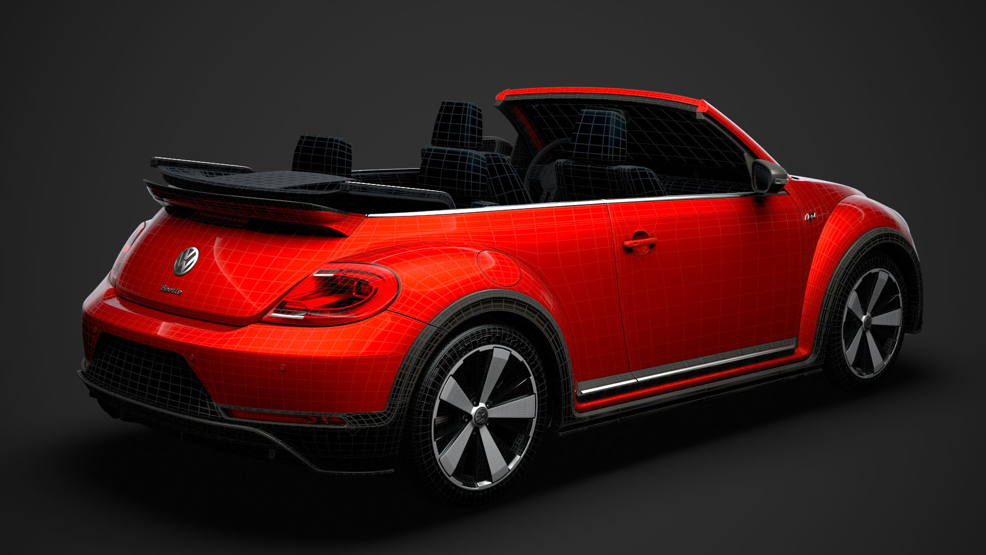 VW Beetle R LIne Convertible 2020 3D model_38