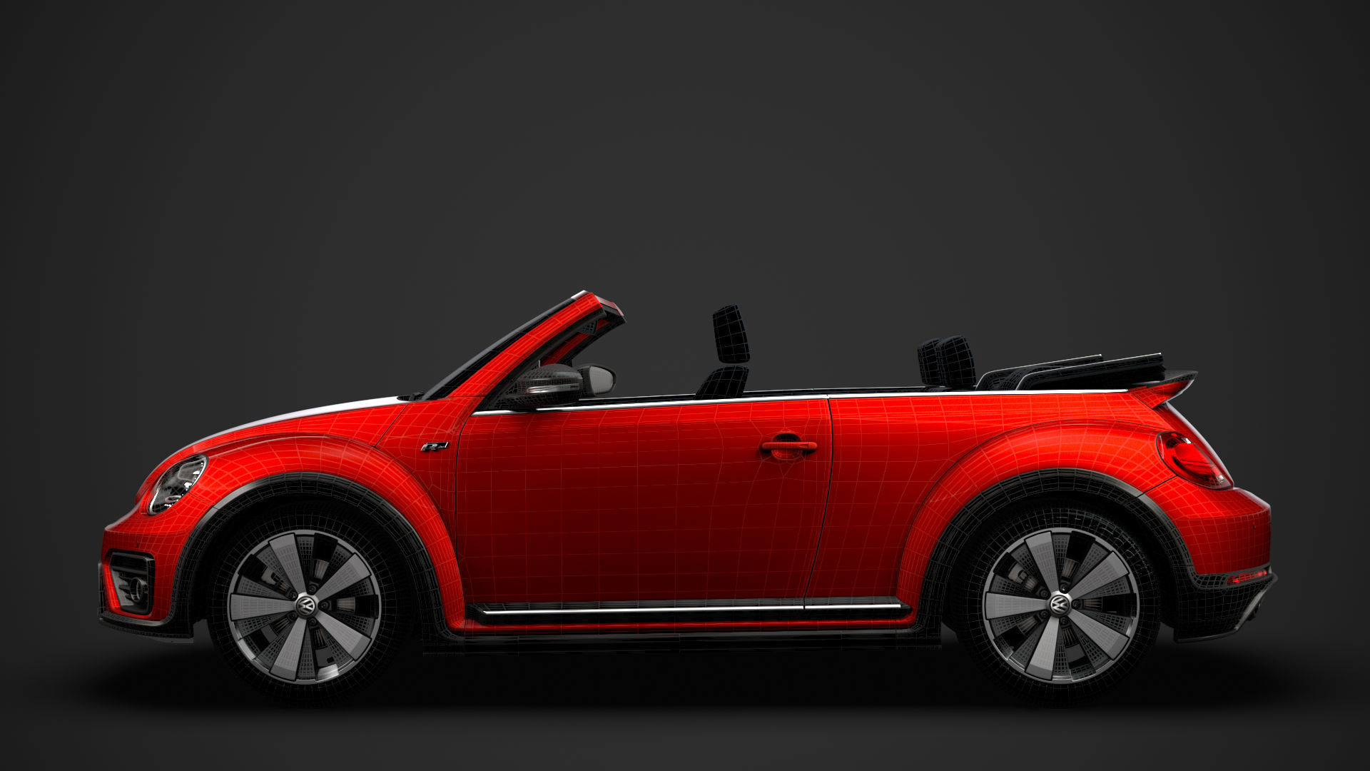 VW Beetle R LIne Convertible 2020 3D model_33