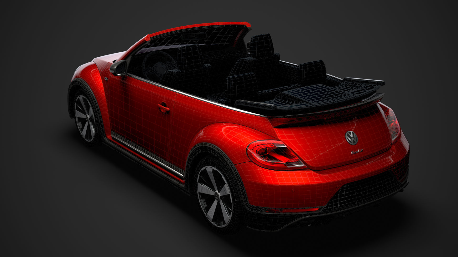 VW Beetle R LIne Convertible 2020 3D model_31