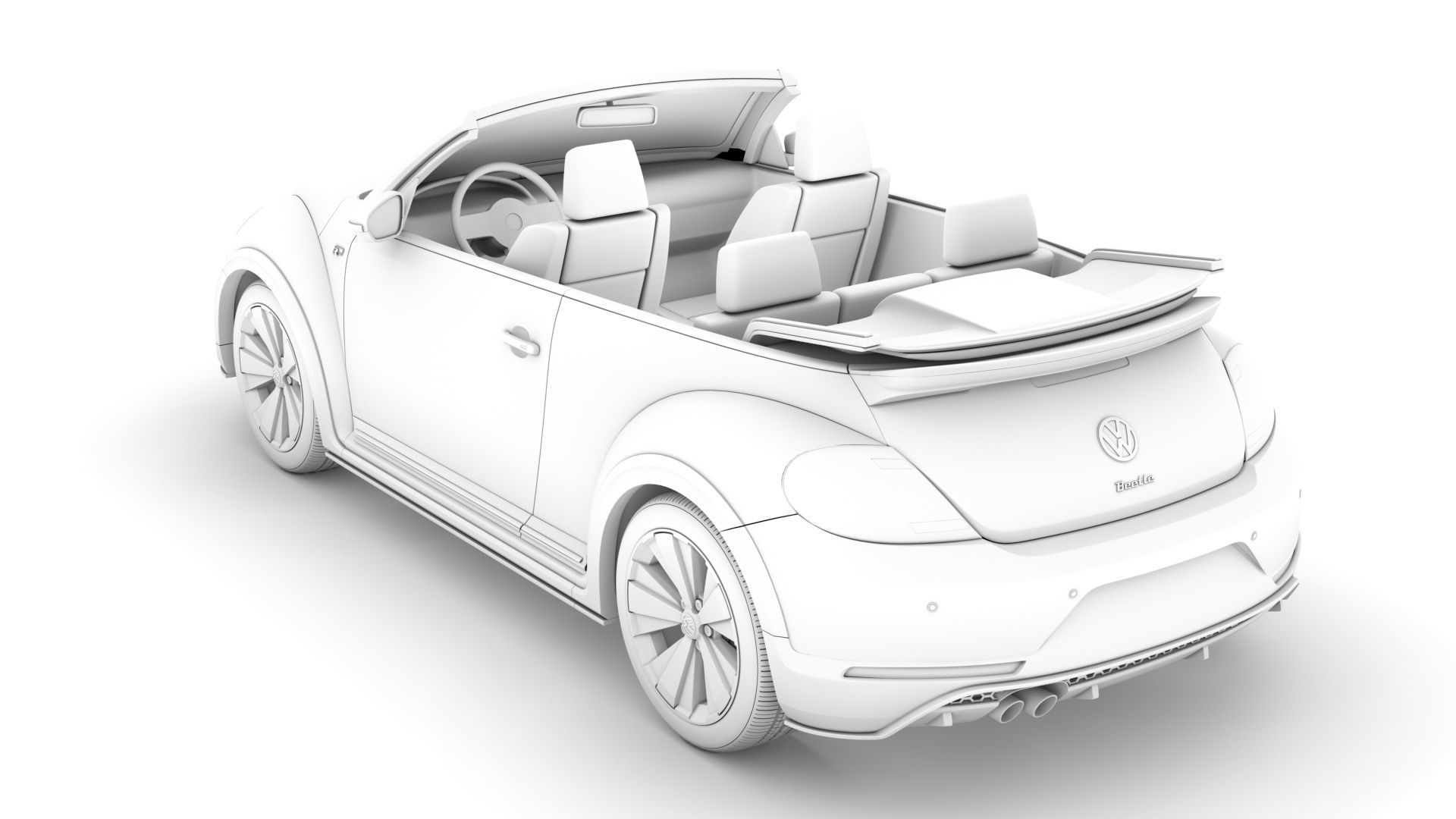 VW Beetle R LIne Convertible 2020 3D model_17