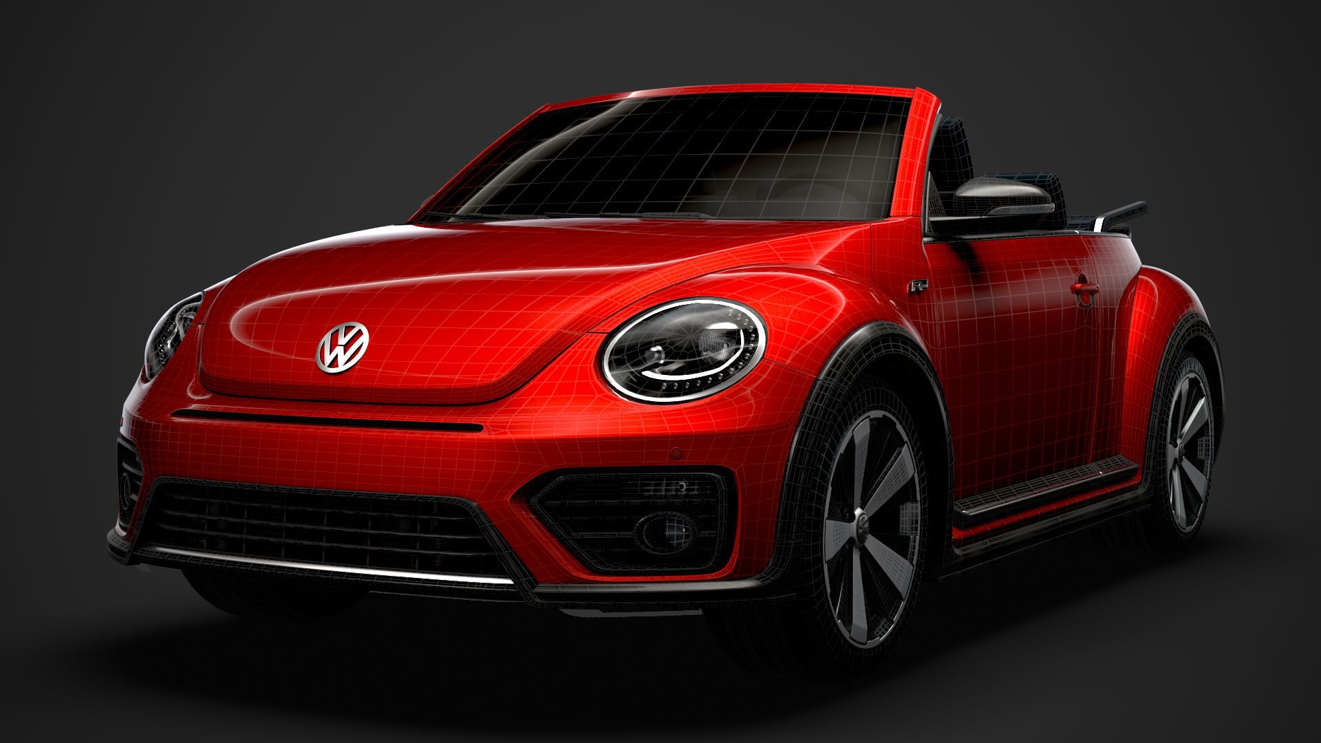VW Beetle R LIne Convertible 2020 3D model_36