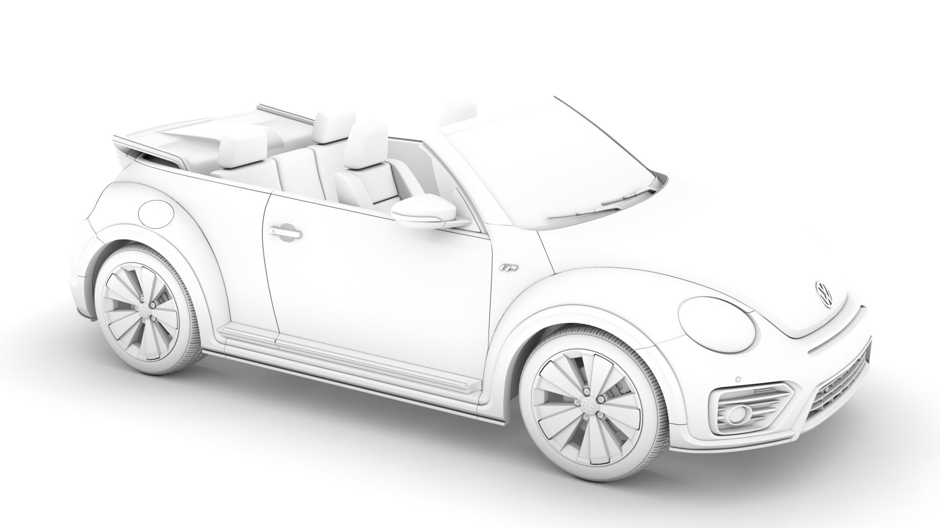 VW Beetle R LIne Convertible 2020 3D model_26