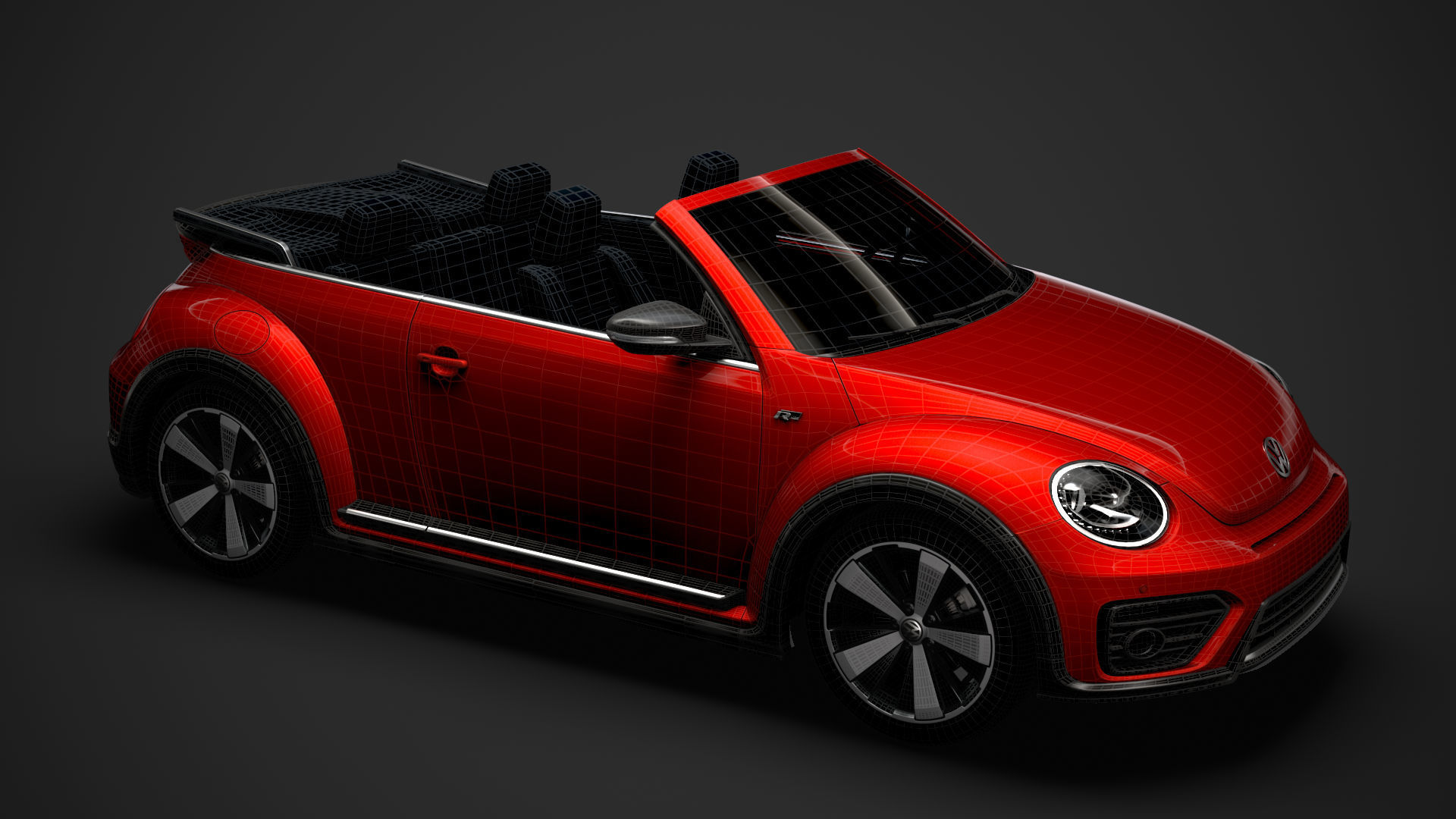 VW Beetle R LIne Convertible 2020 3D model_40