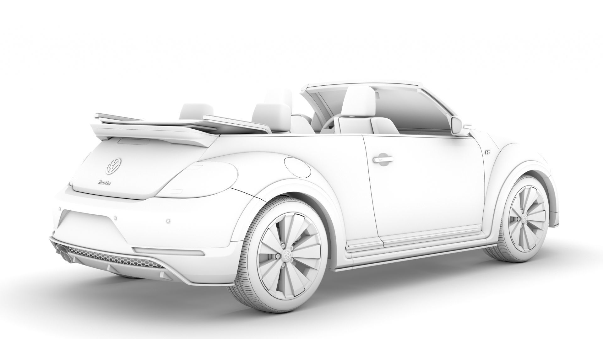 VW Beetle R LIne Convertible 2020 3D model_16