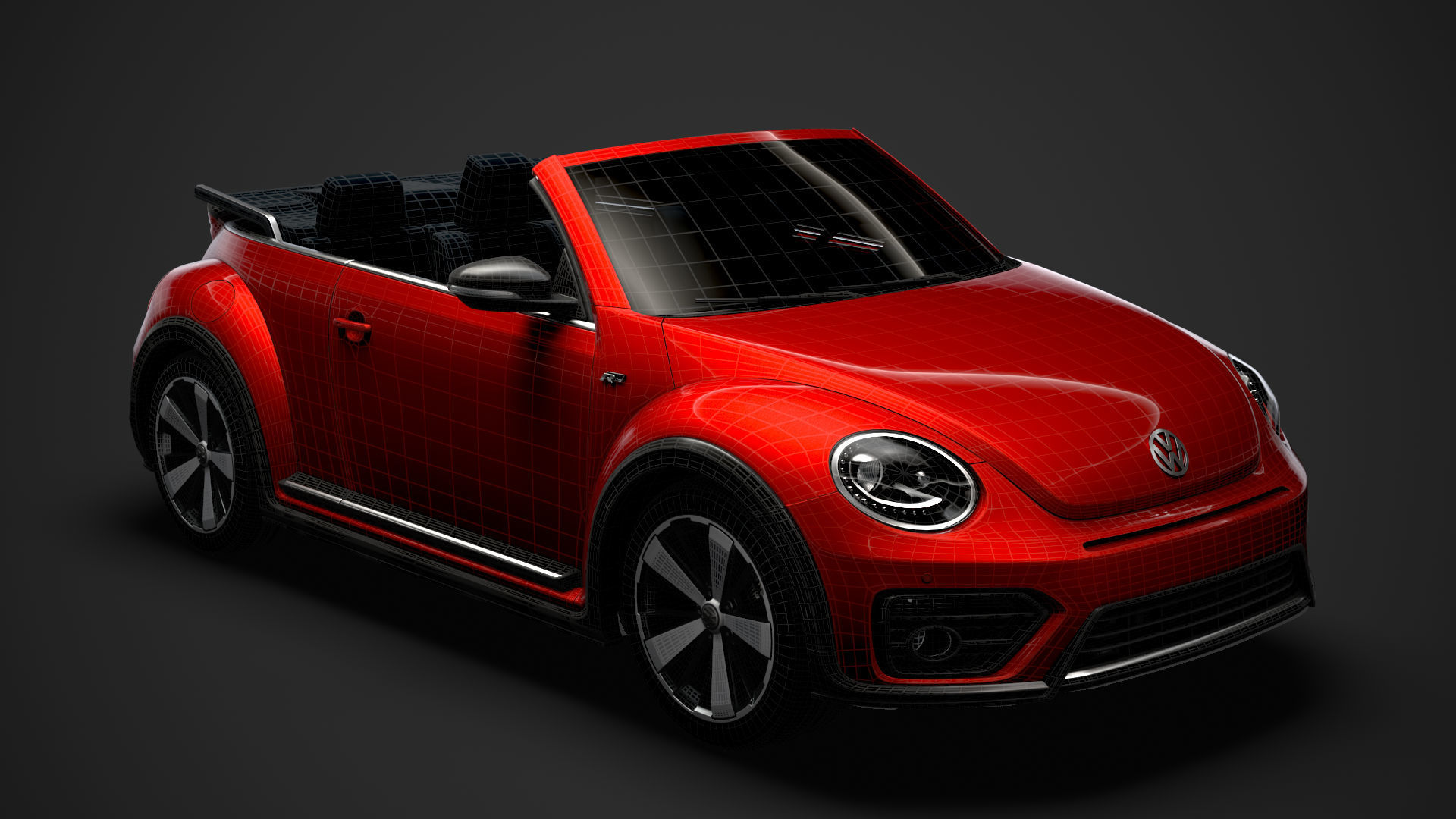 VW Beetle R LIne Convertible 2020 3D model_28