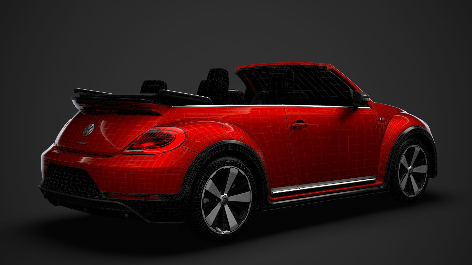 VW Beetle R LIne Convertible 2020 3D model_30
