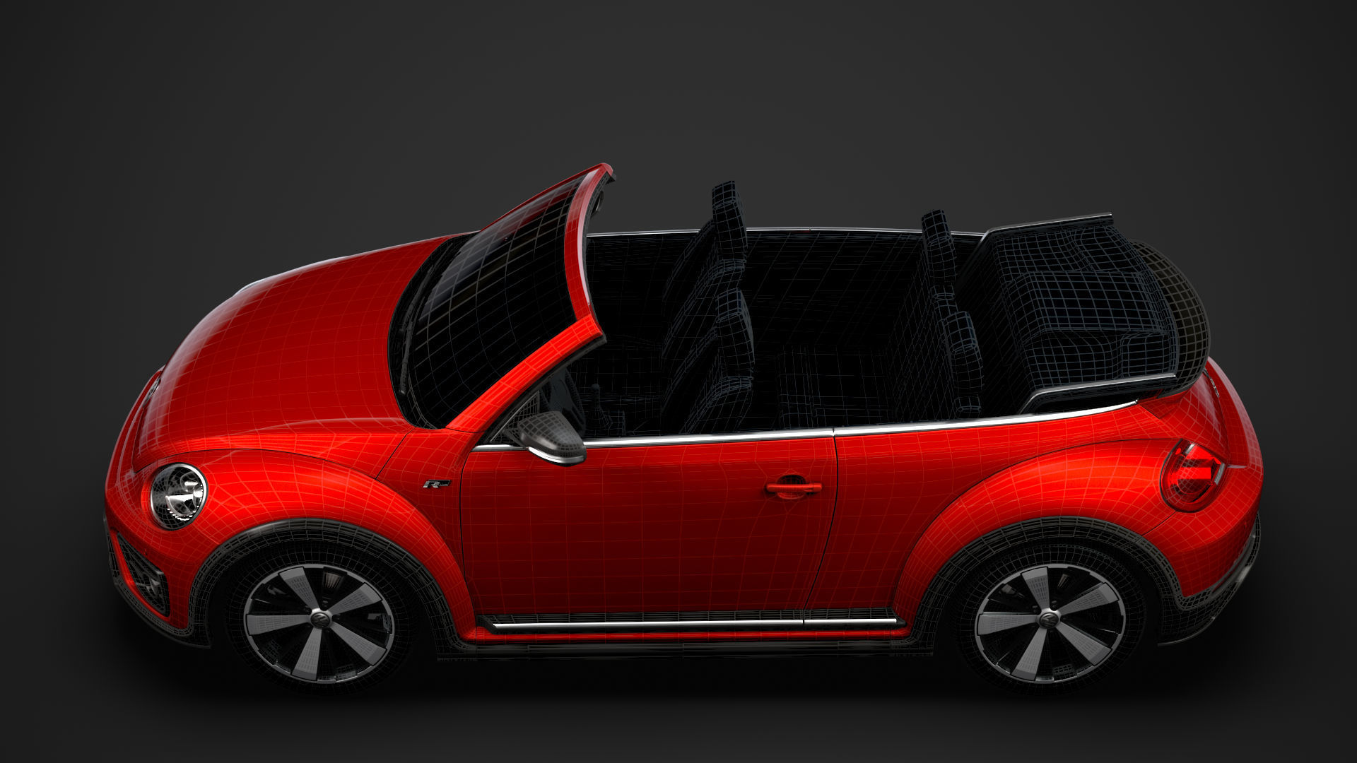 VW Beetle R LIne Convertible 2020 3D model_32