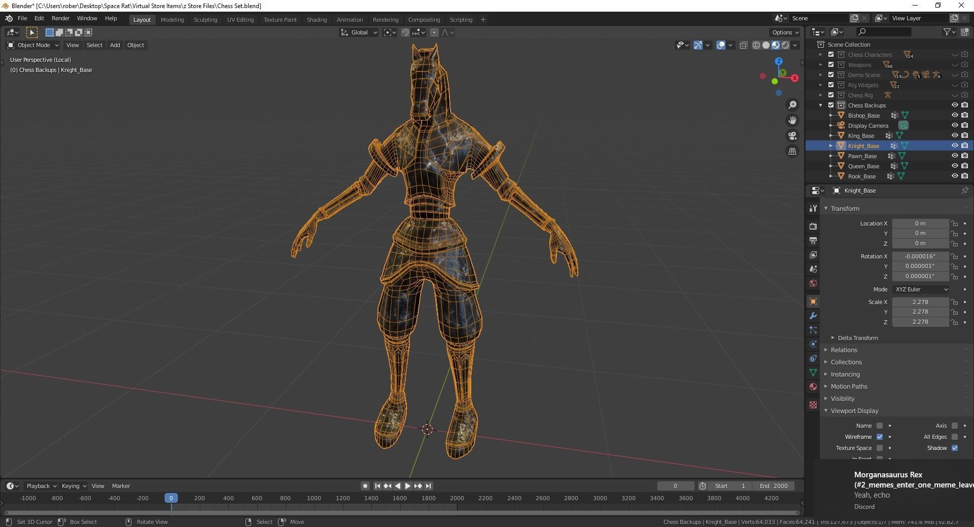 Fantasy Chess Character Pack with Weapons Low-poly 3D model_18