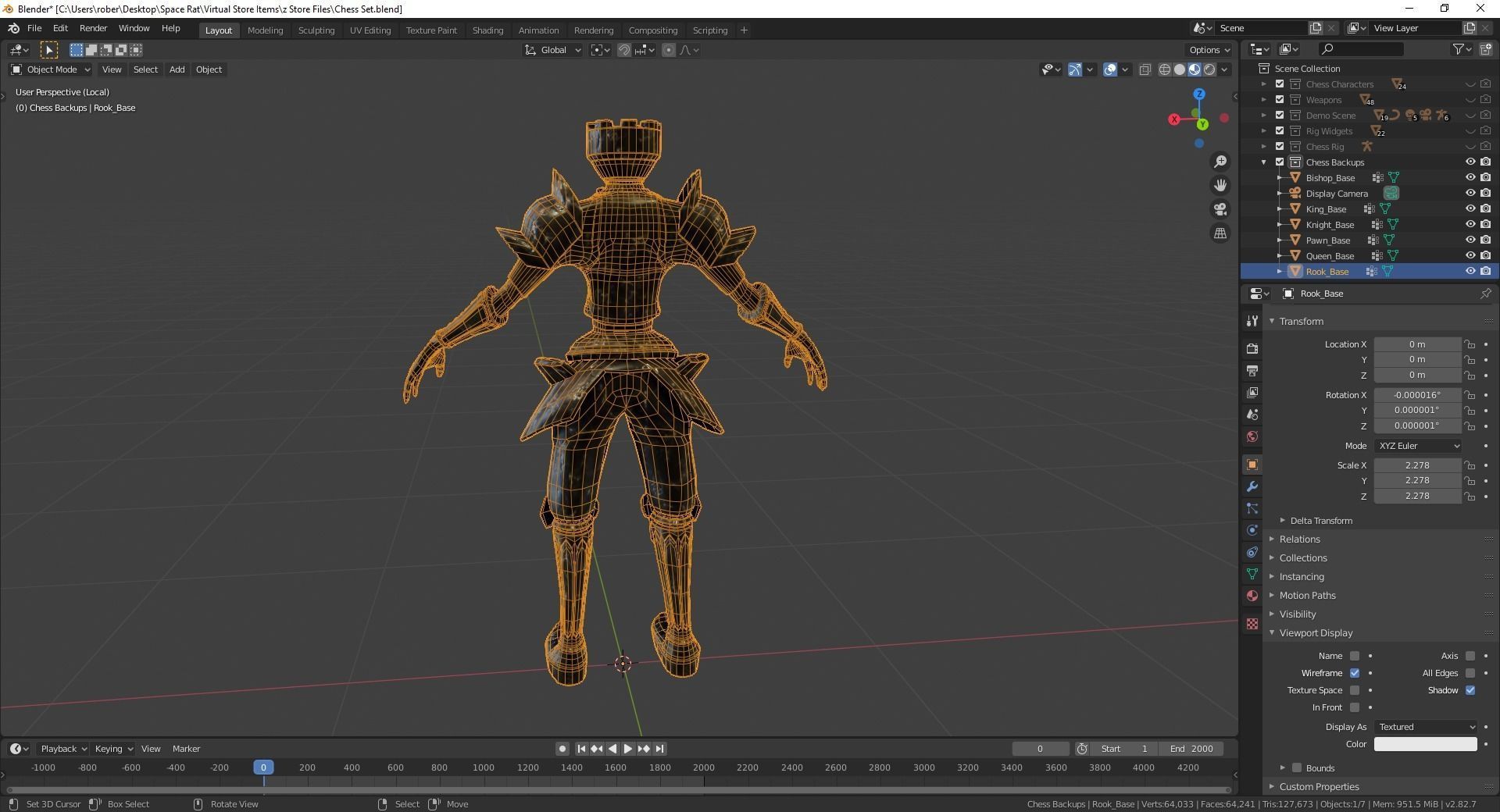 Fantasy Chess Character Pack with Weapons Low-poly 3D model_29
