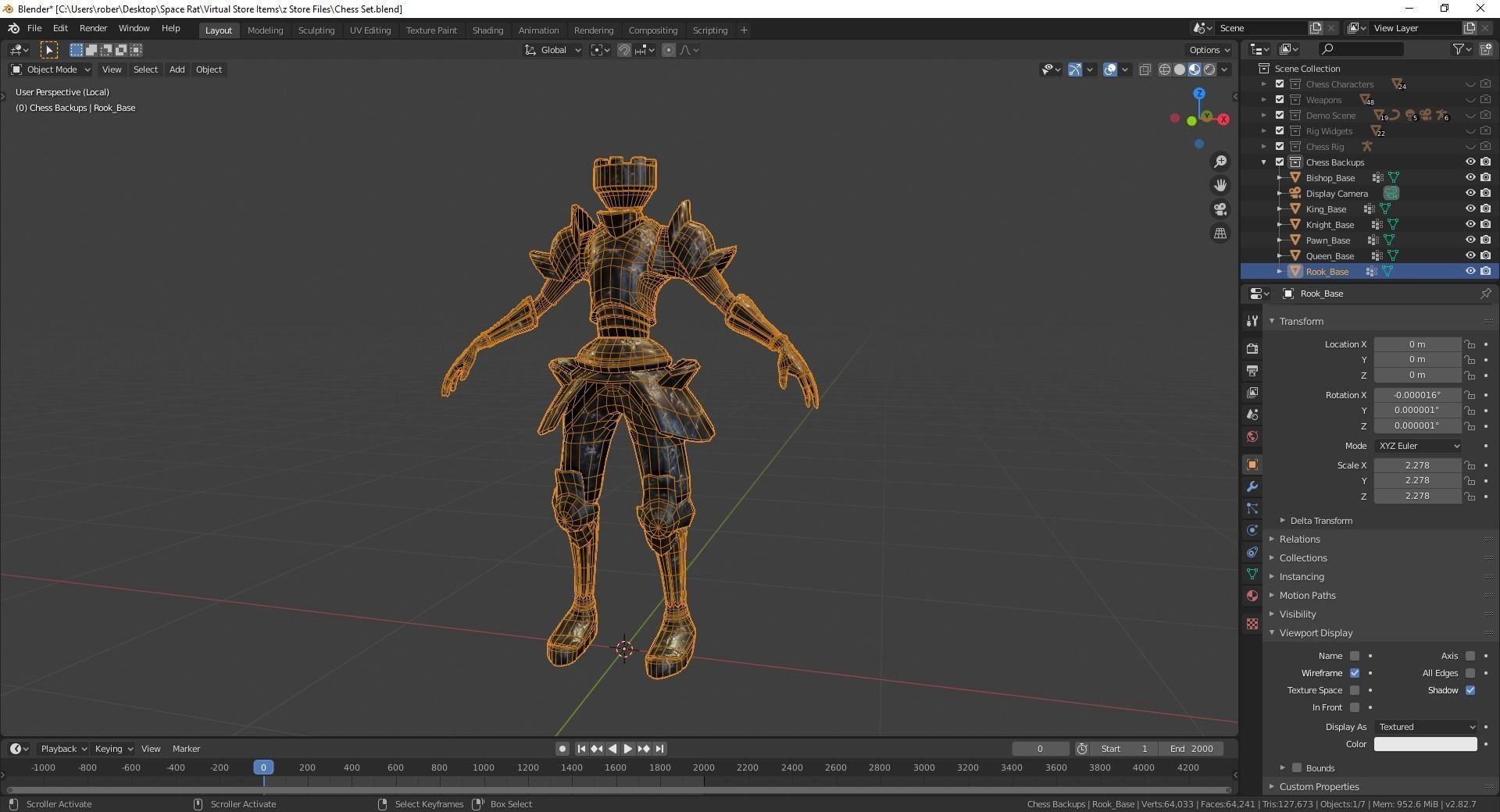 Fantasy Chess Character Pack with Weapons Low-poly 3D model_31
